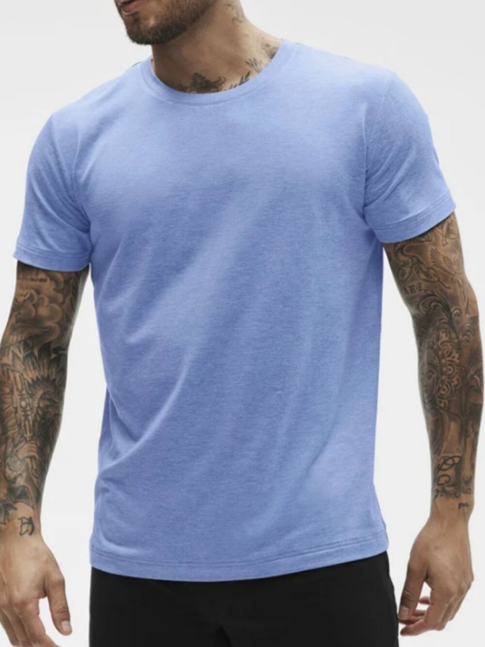 Alo Yoga Conquer Reform Crewneck Short Sleeve Provence Blue Heather XL
